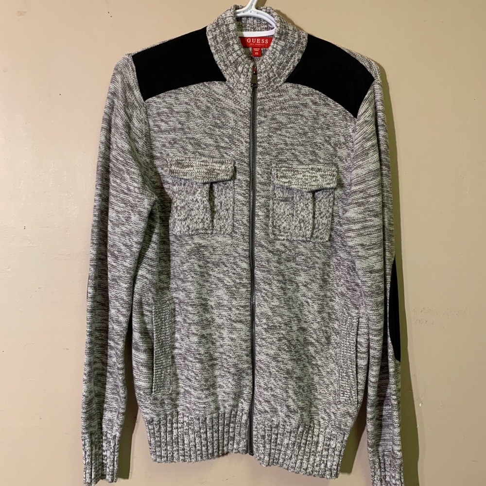 Guess Mock Neck Heather Knitted Jacket/Sweater
